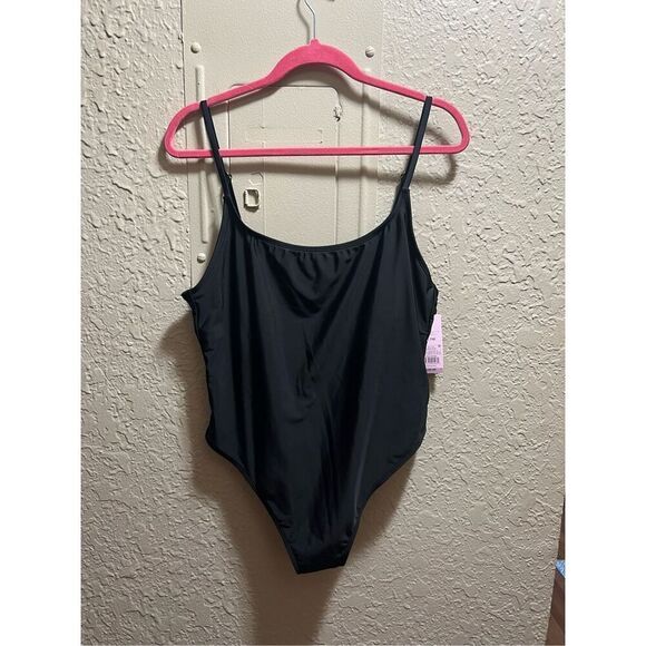 Wild Fable Black Extra High Leg Extra Cheeky Ine Piece Swimsuit Woman’s XL NEW W - Picture 1 of 8